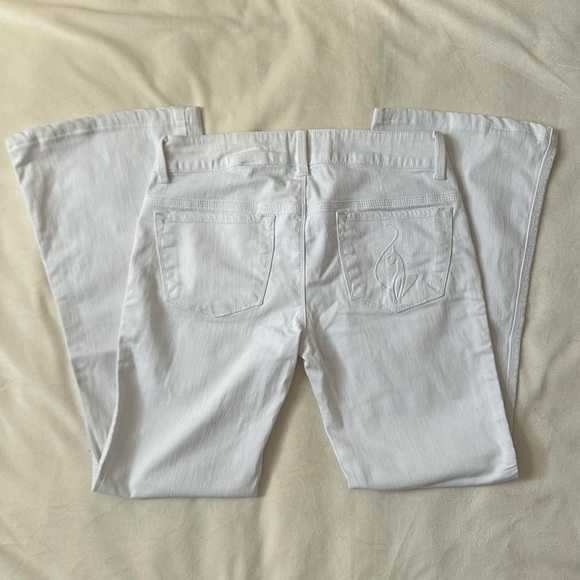 Y2k 90s Baby Phat White Bootcut Pants Size 7 - Picture 2 of 8